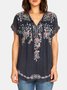 Casual Short Sleeve Cotton-Blend T-shirt