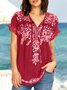 Casual Short Sleeve Cotton-Blend T-shirt