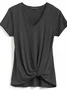 zolucky Short Sleeve Cotton-Blend Casual Shirts & Tops