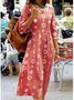 Half Sleeve V Neck Weaving Dress