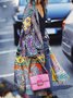 Multicolor Long Sleeve Casual Trench coat