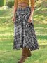 Checkered/plaid Casual Cotton-Blend Skirt