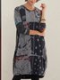 Vintage Print Polka Dots Casual Knitting Dress
