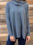 Cowl Neck Solid Long Sleeve Sweater