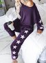 Long Sleeve Star Printed Casual Two-Piece Set