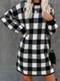 Printed Cotton-Blend Casual Knitting Dress