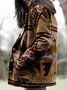 Plus Size Tribal Shift Fleece Coat
