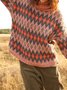 Casual Long Sleeve Turtle Neck Knitted Sweater