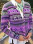 zolucky Casual Knitted Printed Sweater coat
