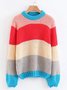 Long Sleeve Striped Color-Block Sweater