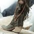 zolucky Women Winter  Vintage Tassel Knee-High Boots