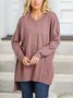 Dusty Pink Plain Casual Sweater