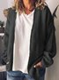 Plus Size Solid Casual Long Sleeve Cardigan