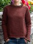 Blue Casual Round Neck Sweater