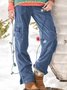 zolucky Solid Color Pocket Women Overalls Casual Pants