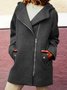 Hooded Asymmetrical Zipper Jacket Coat Overcoat