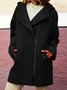 Hooded Asymmetrical Zipper Jacket Coat Overcoat