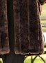 Brown Cotton-Blend Plain Vintage Jacket