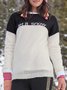 White Knitted Crew Neck Long Sleeve Sweater