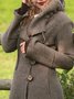 Women Patchwork Long Sleeve Buttoned Overcoat