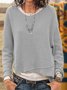 Women Paneled Long Sleeve Cozy Shirts Plus Size Tops