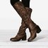 zolucky Women Vintage Lace Up Boots European Style Bandage Above Knee Boots