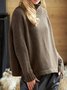 Brown Casual Long Sleeve Knitted Sweater