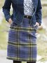 Checkered/plaid Vintage Cotton-Blend Skirt