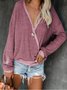 Casual Knitted Long Sleeve plus size T-shirt