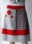 Women Floral-Print Checkered/plaid Vintage Skirt