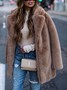 Faux Fur Solid Long Sleeve Casual Jacket