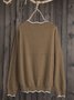 Plus Size Solid Loose Fit Women Pullover Wool Knit Sweaters