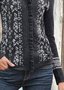 Black Cotton-Blend Casual Knit coat