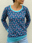 Printed Casual Long Sleeve Crew Neck T-shirt