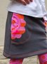 Casual Patchwork Pockets Skirt