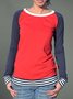 Casual Striped Crew Neck T-Shirts