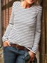 White Casual Cotton-Blend T-shirt