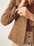 Brown Vintage Houndstooth Wool Blend Paneled Jacket