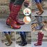 zolucky Womens Western Cowboy Knee Boots Punk Boots