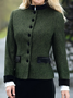 Women Casual Spring Buttoned Lightweight Daily Long sleeve Cotton-Blend Jacket