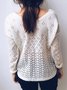 Casual Knitted Long Sleeve Scoop Neckline Sweater
