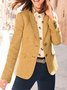 Casual Summer Pockets Mid-weight Statement Long sleeve Shawl Collar Cotton-Blend Jacket for Women