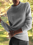 zolucky Elegant Long Sleeve Paneled Sweater