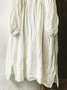 zolucky Vintage Plain Plus Size Long Sleeve Casual Weaving Dress