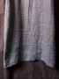 Solid Crew Neck Short Sleeve Cotton-Blend Weaving Dress