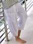 zolucky White Vintage Linen Pants