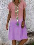 zolucky Cotton-Blend V Neck Casual Knitting Dress