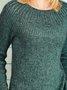 Green Casual Cotton Sweater