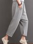 Gray Casual Plain Pants