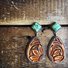 zolucky Brown Drop Vintage Turquoise 925 Sterling Silver Earrings
